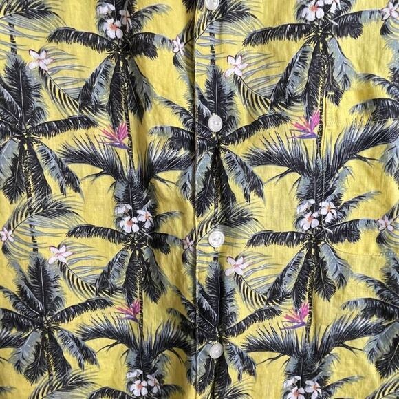 Cremieux Classics Aloha Linen Men's Size XXL Yellow Green Palm Trees‎ - Picture 5 of 8